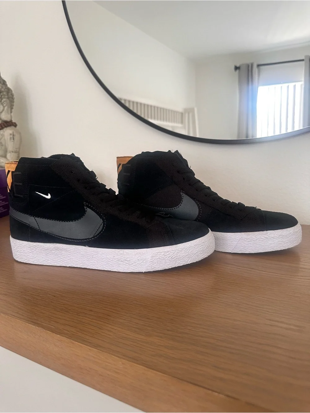 Nike Black High-Top Sneakers with White Soles